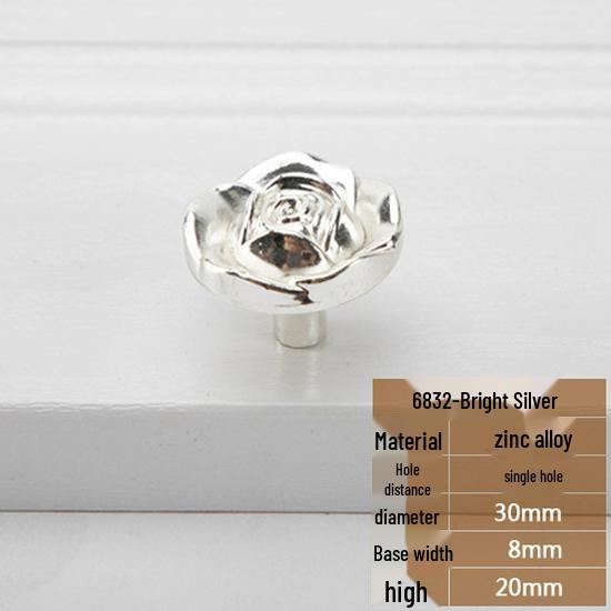 

European Ivory Rose Flower Zinc Alloy Wardrobe Handle