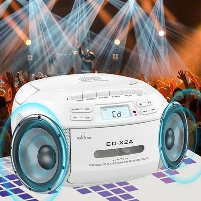 Bluetooth Boombox CD Cassette FM Radio Tape Portable CD Player Student Learning U Disk MP3 Stereo Music Player