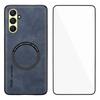 WANLONFENG YBP Series For Samsung Galaxy A26 5G Magnetic Case with Tempered Glass Film PU+TPU Phone Cover Large Cutout