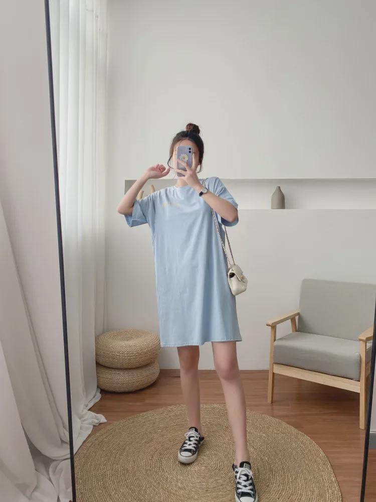 Fashionable Nursing T-Shirts for Moms - Dual-Use for Pregnancy & Breastfeeding, Medium/Long Length, Ideal for Spring & Summer