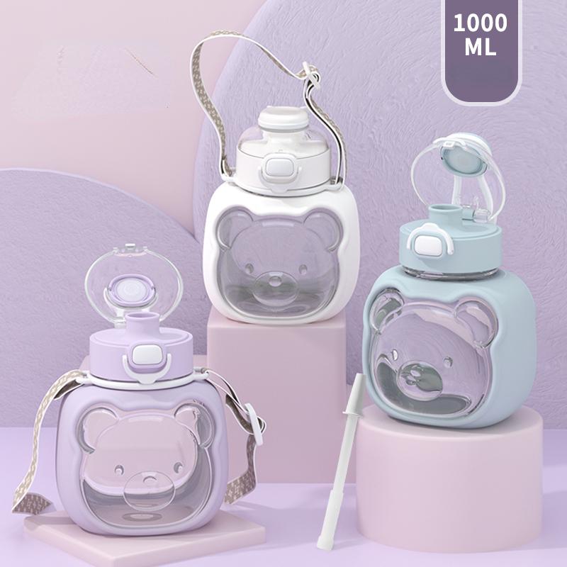 Vară Căni cu apă de capacitate mare Căni cu apă pentru studenți, rezistente la cădere, la temperatură înaltă, cești drăguțe cu apă din plastic