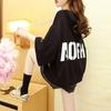 Summer Letter Printing Hoodies Women Round Neck Short Sleeve Drawstring Short Pullovers Ladies Korean Style Casual Top