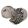 New Ponytail Hole Baseball Cap Solid Summer Fashion Leopard Print Mesh Hat Women's Personalized Velcro Adjustable Hat