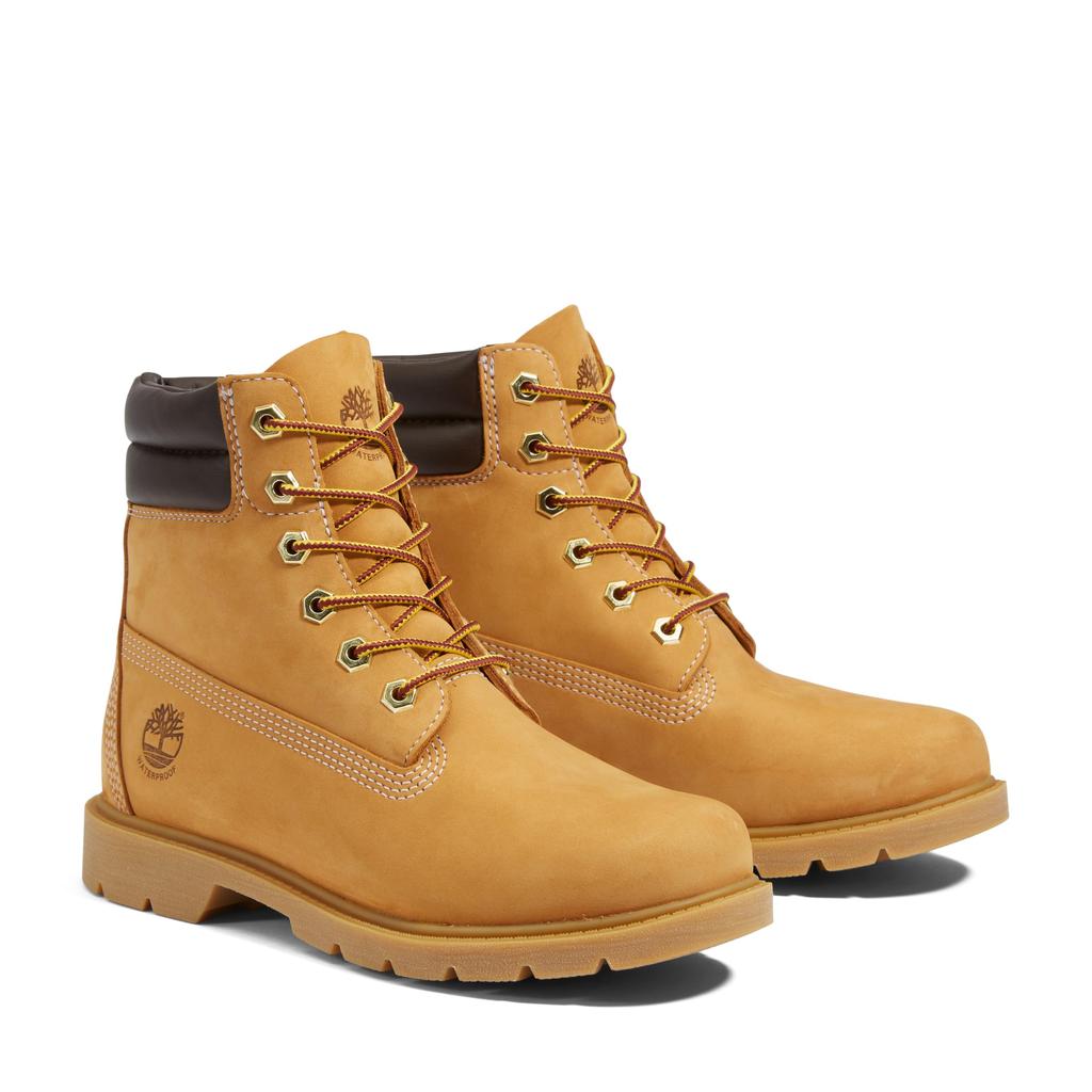 Timberland Linden Wood Waterproof Size Size 6-inch Lace-Up Boots, Women's, Wheat, 7.0 (TB1A161G2311), 24.0cm