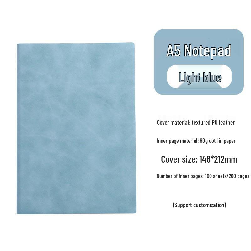 Chinese Style Soft Leather A5 Notebook - High-Quality Diary and Office Meeting Minutes Book