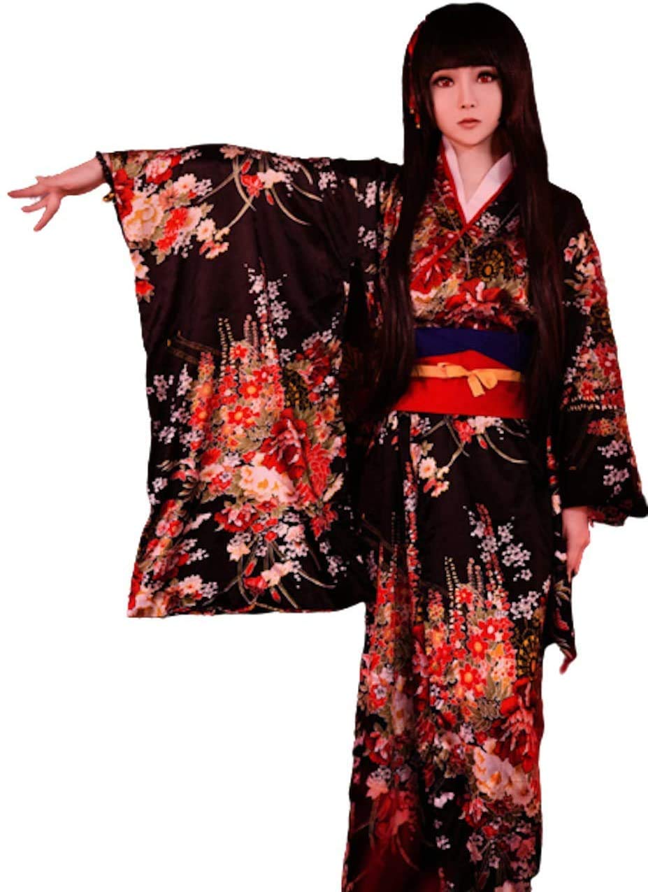 

Японское кимоно Hell Girl Косплей Японское платье Длинное юката Цветочный узор Фурисодэ Черный Черный [Lady Lazy] (M) чёрный