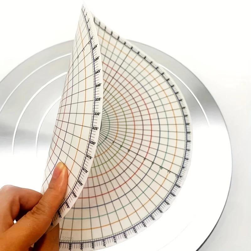 Ceramic Painting Tool Set-Round Card Templates, Equal Division Rulers Billet Measuring Tools Underglaze Painting Auxiliary Pads