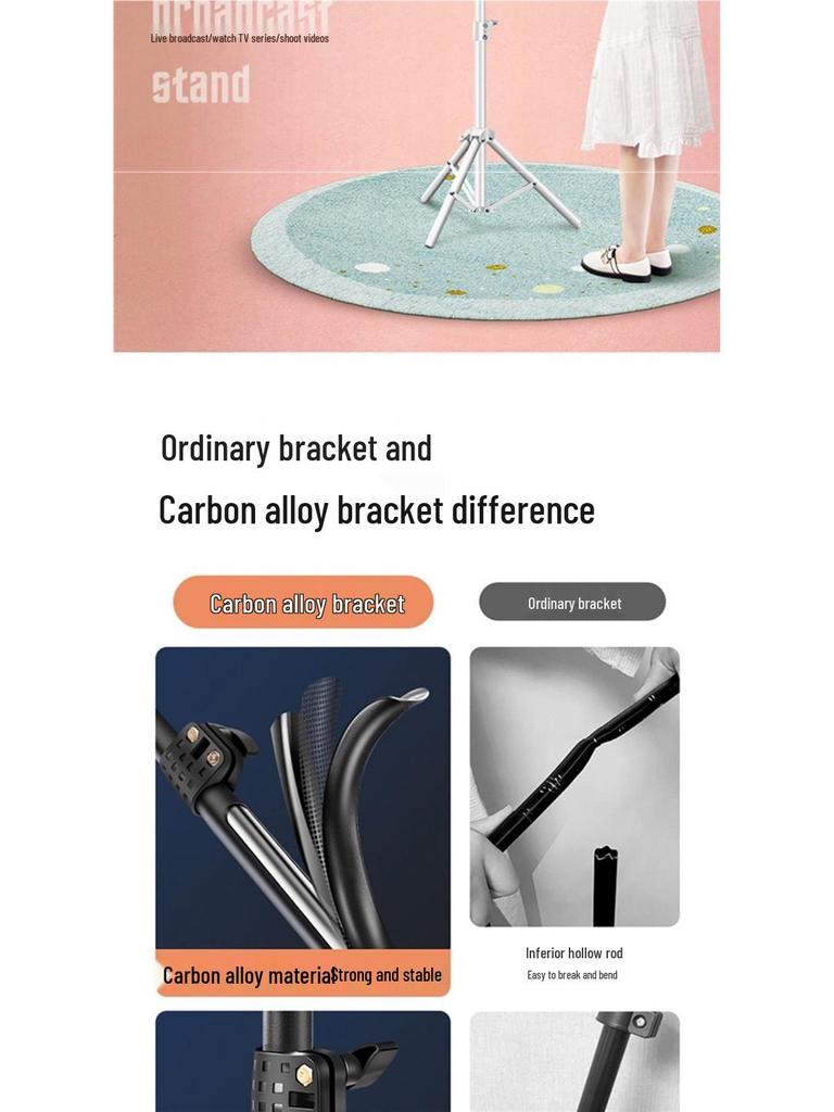 Mobile Selfie Tripod Stand for Photography & Live Broadcasting