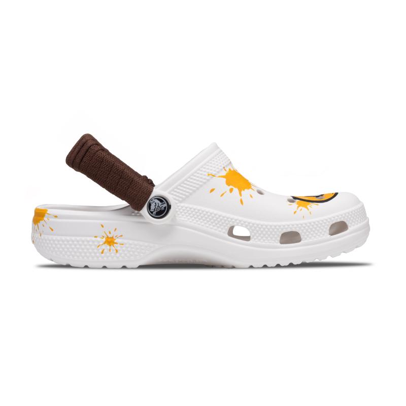 Crocs Classic clog Sunshine Graffiti EVA Fashionable, Comfortable and Versatile Hole Shoes Unisex Orange Colour
