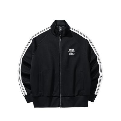 Casual Series Simple Comfortable Stand Collar Color Block Letter Stripe Loose Sports Jacket Women Jacket 162538704-1
