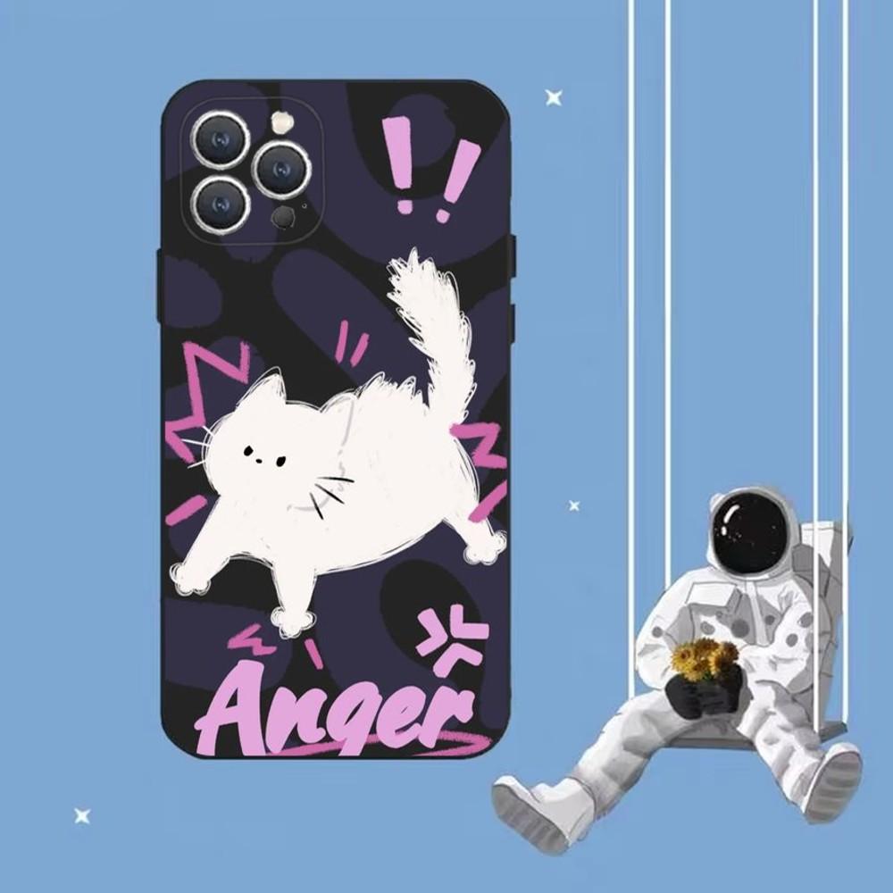Süße Lustige Meme Katze Handyhülle Für iPhone 16,15,14,13,12,Pro,Max,11,7,8,Plus,XR,XS Max Stoßfeste Silikon Weiche Hülle