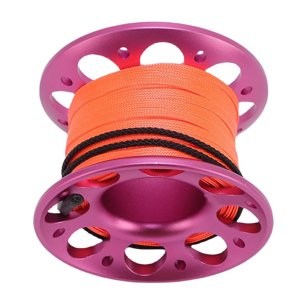 15m Cable Scuba Diving Reel Aviation Aluminum Diving Line Reel with Double Ended Hook for Outdoor Boating Marine