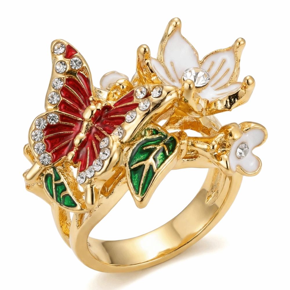 

Elegant Opening Finger Ring Oil Dripping Finger Jewelry Aesthetic Butterfly Ring Girls