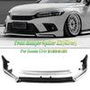 YOFER Style Front Bumper Spoiler Lip + Lower Fog Light Side Vent Splitter Corner Cover For Honda Civic 11th All Models 2022-2024