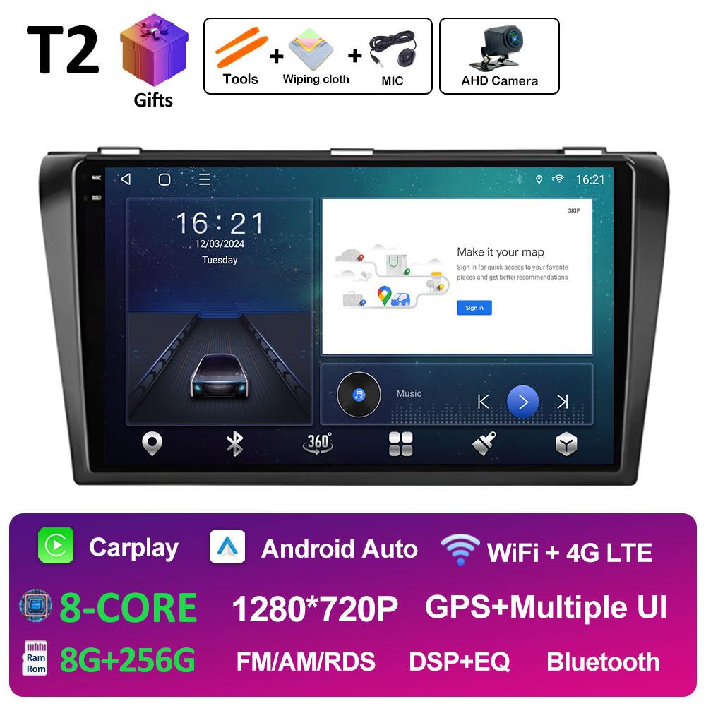 Pentru Mazda 3 2004 2005 2006 2007 2008 2009 Sistem inteligent Android Navigație GPS Wireless Carplay Bluetooth QLED Ecran IPS