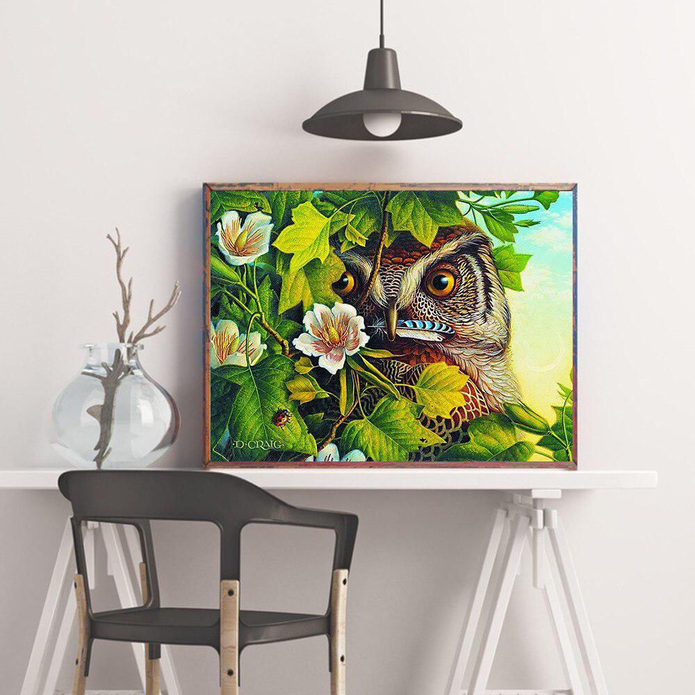 Diamond Mosaic Cross Stitch Owl Full Round Diamond Embroidery Set 5d Diamond Painting