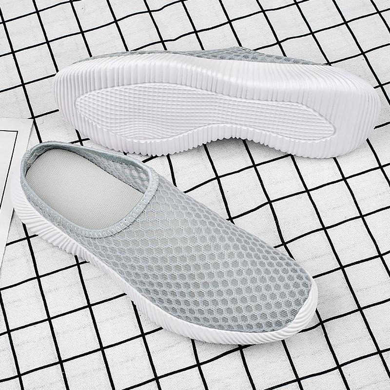 Summer Women's Shoes Half Slippers Slides Mesh Shoes Unisex Women Indoor Outdoor Fashion Lightweight Breathable Tennis