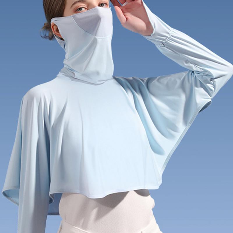 

2024 НОВАЯ женская шаль из ледяного шелка с защитой от ультрафиолета, ткань для верховой езды на открытом воздухе