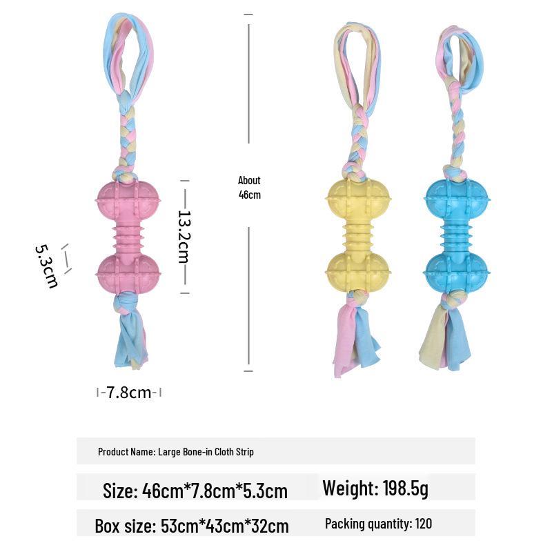 Eco-Friendly Indestructible Pet Dog Toys - Bite-Resistant Cotton Rope Fabric Molar Strips