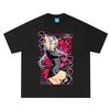 Retro Anime Streetwear White Oversized T-Shirt Featuring a Waifu-Style Elf Girl Graphic