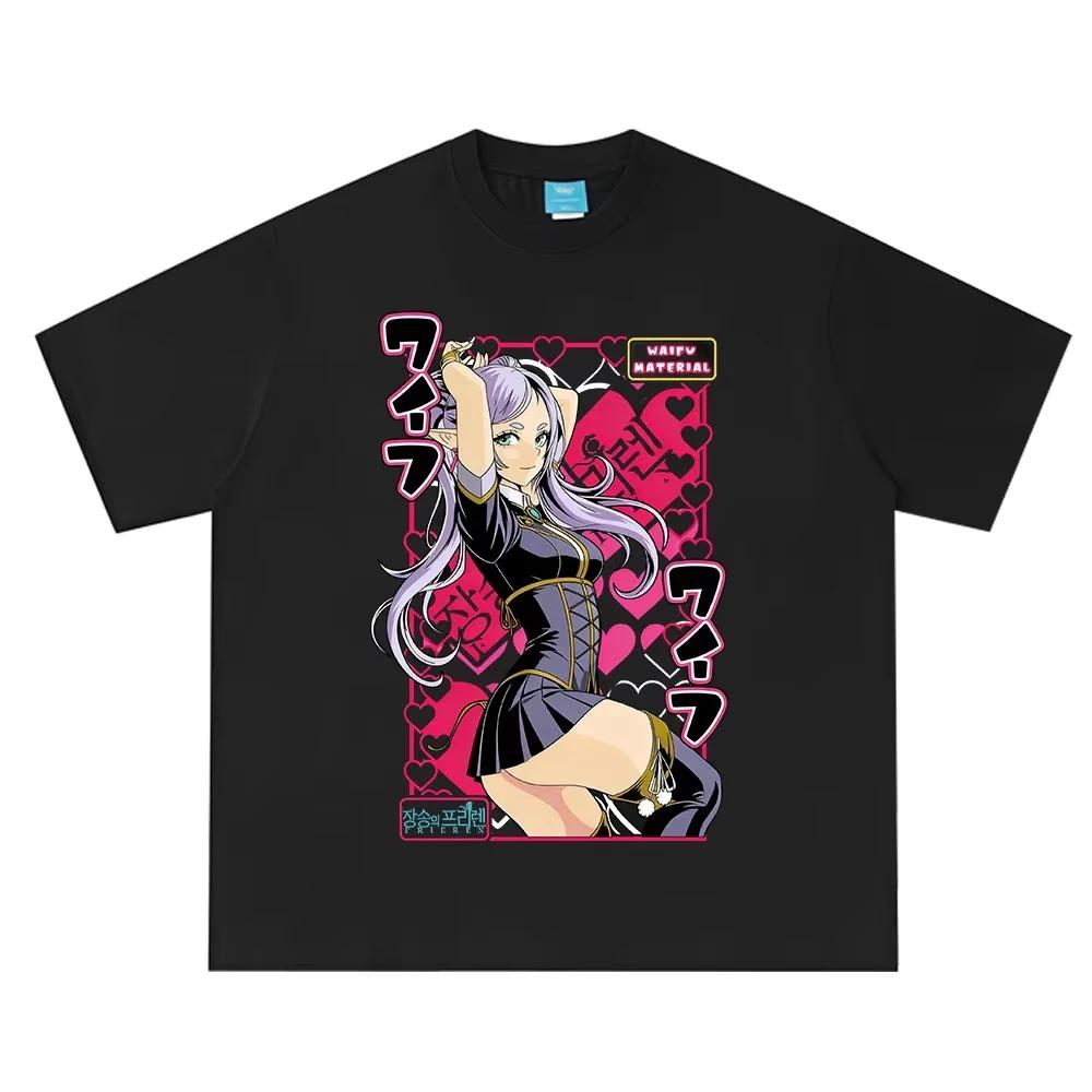 

Retro Anime Streetwear White Oversized T-Shirt Featuring a Waifu-Style Elf Girl Graphic XXXL