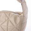 [Kashkash] Soft Synthetic Leather Quilted Half Moon Shoulder Bag