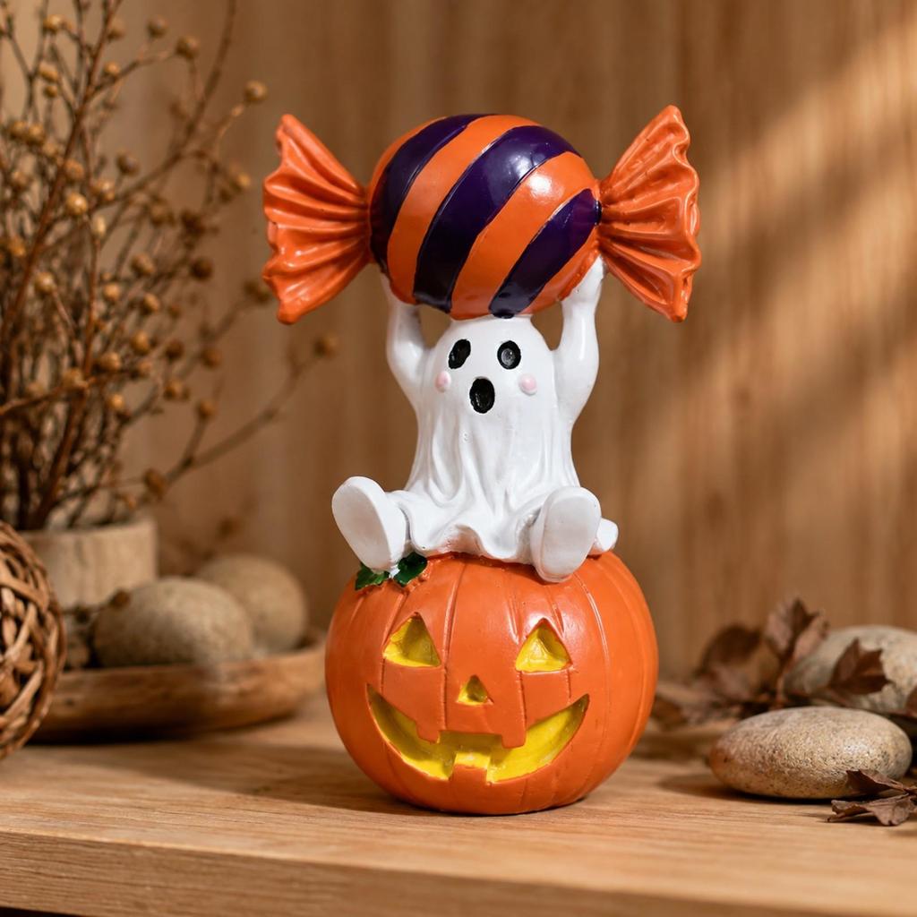 Resin Halloween Figurine Playful Miniature Display Figure Whimsical