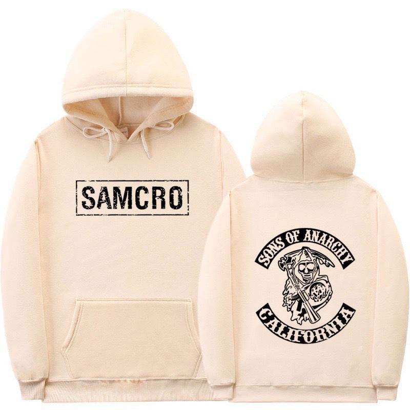 2025 Spring SAMCRO Couple Printed Fleece-Lined Hoodie Sweatshirt