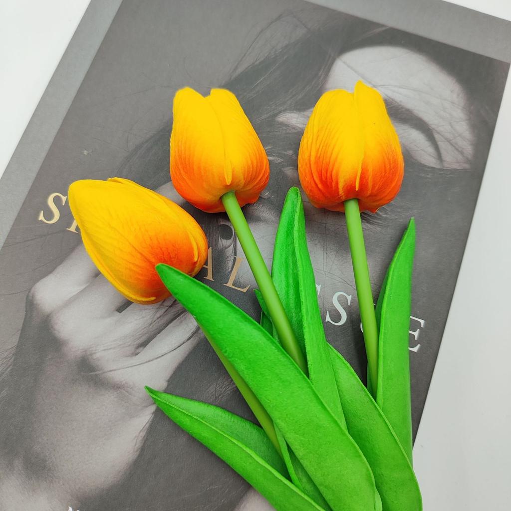 Simulated Tulip Home Decoration PU Feel, Simulated Flowers, Fake Flowers, Flower Arrangement for Landscaping
