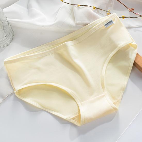 Women Underpants Lace Solid Color Breathable Mid Waist Soft Anti-septic Cotton