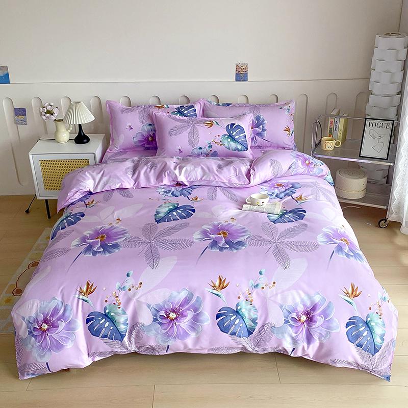 Solstice Bedding Set Duvet Cover Pillowcase Bed Linens Set Triangular Rhombus Printing Quilt Cover Bed Flat Sheet Queen Size