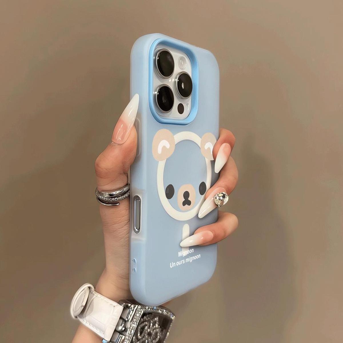 

Magnetic Jelly Two-in-one Mobile Phone Case for Apple Mobile Phone Protective Case Three-piece Set Cartoon Hanging Chain Mobile Phone Case For iPhone 17PROMAX