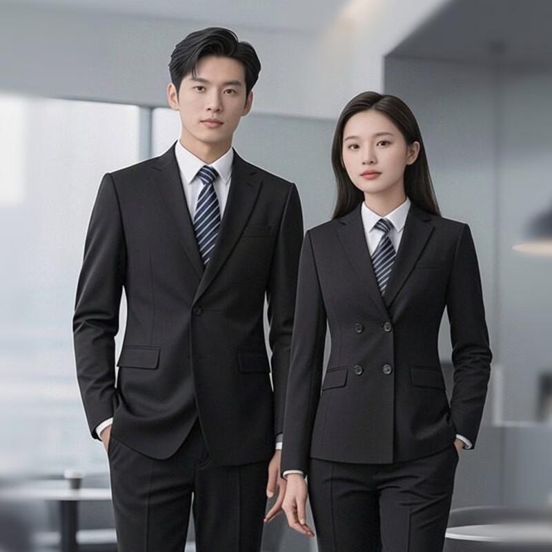 

Teluoman Double-Breasted British Style Business Suit Set M