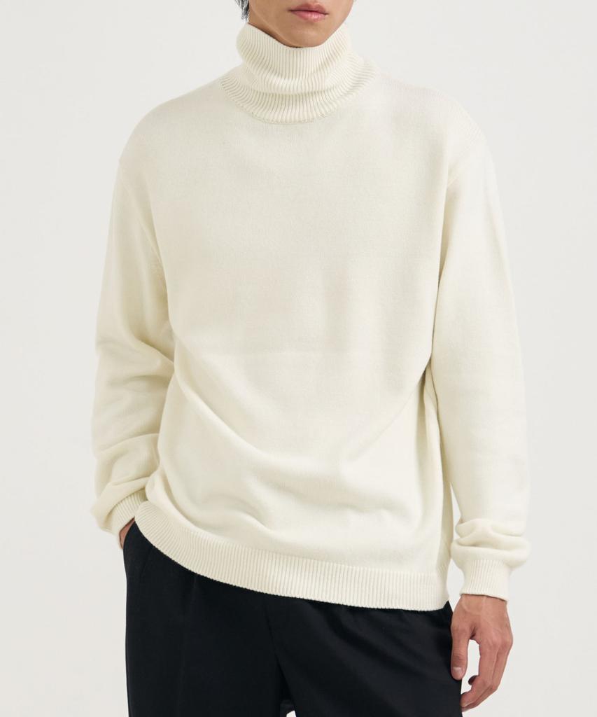 DRAW FIT Turtleneck Pullover Knit T-Shirt [Ivory]