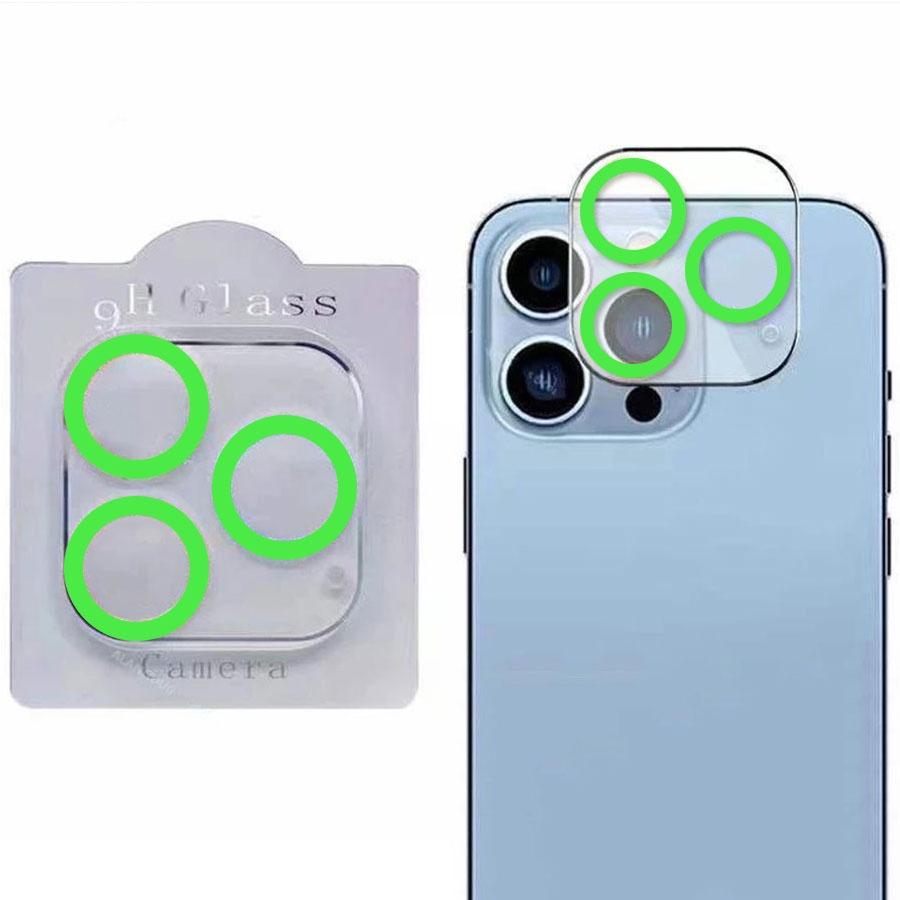 Für iPhone 11 12 13 14 Pro Max Luminous Kamera Objektiv Schutzring gehärtetem Glas Schutzfolie