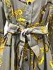 2025 Elegantes langes Robenkleid mit französischem Retro-Print für Frühling und Herbst - Neue modische muslimische Damenbekleidung
