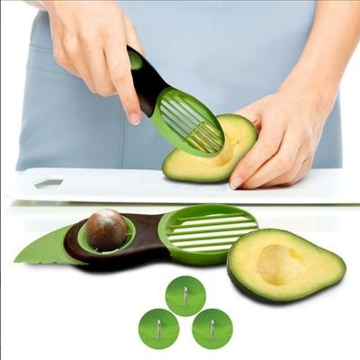 New Multifunctional 3-in-1 Plastic Avocado Splitter Slicer Shea Knife Pitter Peeler Fruit Cutter Pulp Se