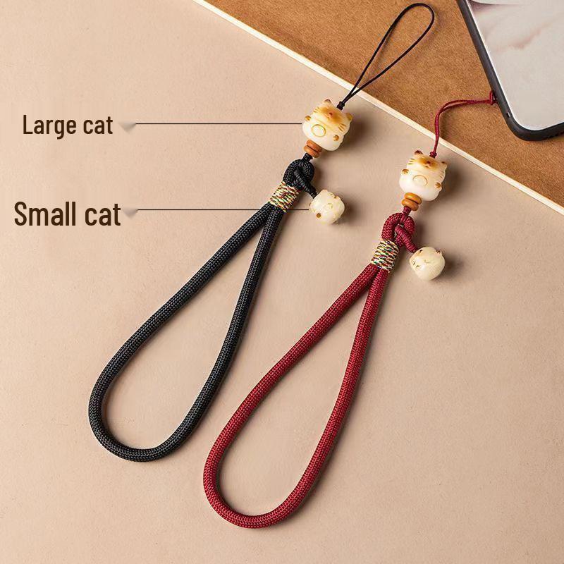 Bodhi Glückskatze Handy-Anhänger Handgelenksband - Niedlicher Anti-Verlust, Anti-Sturz Handyhülle Lanyard Anhänger