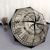 1pc Compass Map Automatic Folding Umbrella, 8-Rib Sturdy Canopy, Portable Travel Umbrella for Outdoor Use