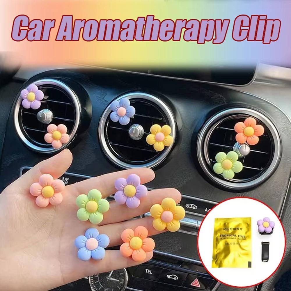 Ins style Hyuna cute flowers, 6 PCS car air outlet perfume clip, with fragrance tablets, interior decorations, for Mercedes-Benz