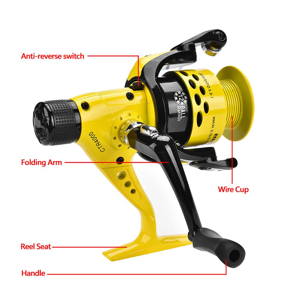 Salt Freshwater Metal Heavy Duty Lightweight Spinning Fishing Reel Tackle Accessory (4000)