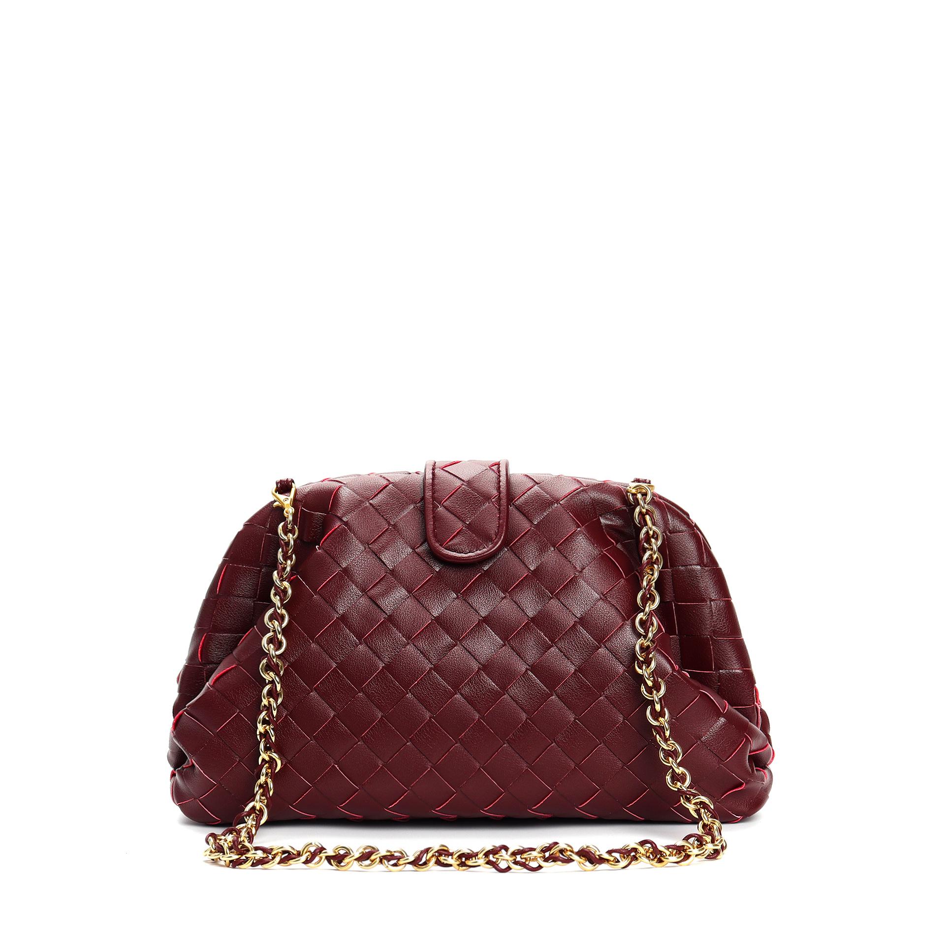 

Кожаная плетеная сумка, женская маленькая квадратная сумка, модная и универсальная, нишевая сумка через плечо, женская сумка из коровьей кожи, высококачественная сумка-ракушка Length 28cm x Height 20cm x Width 7cm вино красного