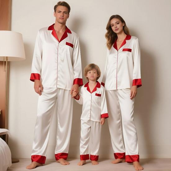 Family Christmas Pajamas Matching Sets 2 Pieces Parent-child Outfits Cozy Breathable Pjs Outfits Christmas Themed Costumes for Family
