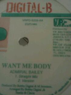 

12inch Record ADMIRAL BAILEY / PINCHERS - Want Me Body / Carpenter VPRD5233 Digital-B 1993 US Reggae, Ska & Dub Used