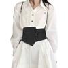 Fashion Black PU Waist Cincher Women's Denim Belt Elastic Wide Clothing Wearing
