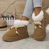 Fashion Thick Bottom Fur Winter Snow Boots Woman Casual Bowknot Non Slip Cotton Padded Shoes Woman Short Plush Platform Ankle Boots