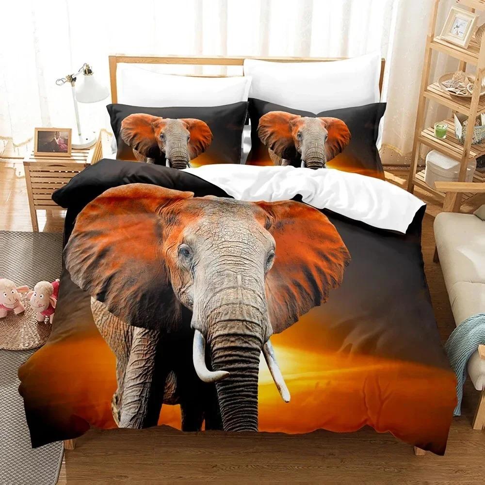3D Elephant Bedding Sets Duvet Cover Set With Pillowcase Twin Full Queen King Bedclothes Bed Linen