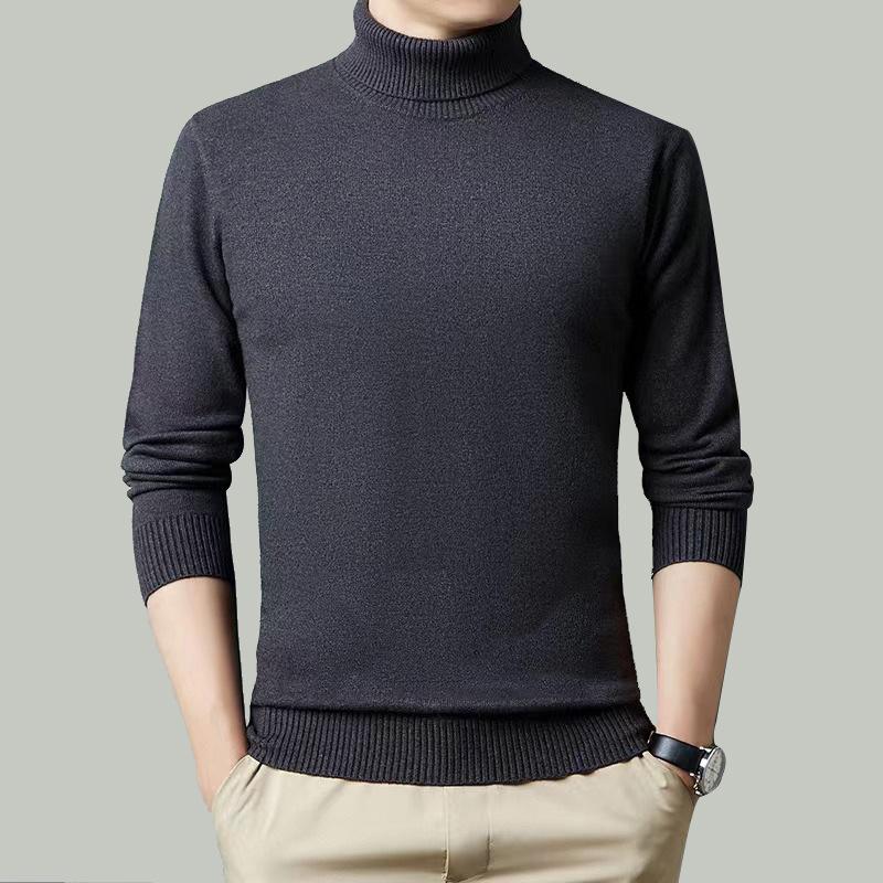 Turtleneck Men's Wool Sweater Autumn and Winter Trend Casual Bottoming Knitted Sweater Fine Imitation Wool Sweater Sweater Men