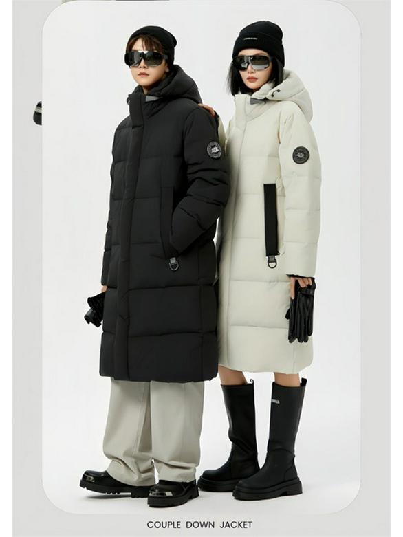 Zimní 2025 Unisex středně dlouhá péřová bunda - Zesílený kachní peří Ležérní kabát pro chladné počasí