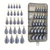 FTK 13pcs/25pcs Water Drop Shaped Lead Pendant with Ring Luya Lead Pendant Counterweight Lead Fishing Gear Accessories